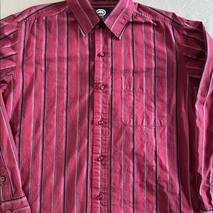 Ecko Unlimited Classic L button up shirt maroon men’s long sleeve